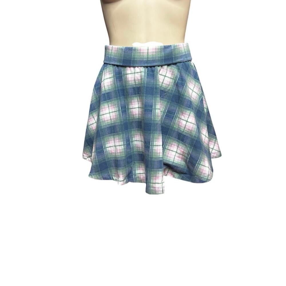 Nordstrom Blue and Pink Plaid Mini Skirt